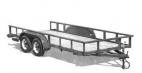Heavy duty tandem axle flatbed trailer